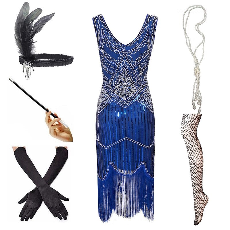 Vintage 1920 Mekko Sininen