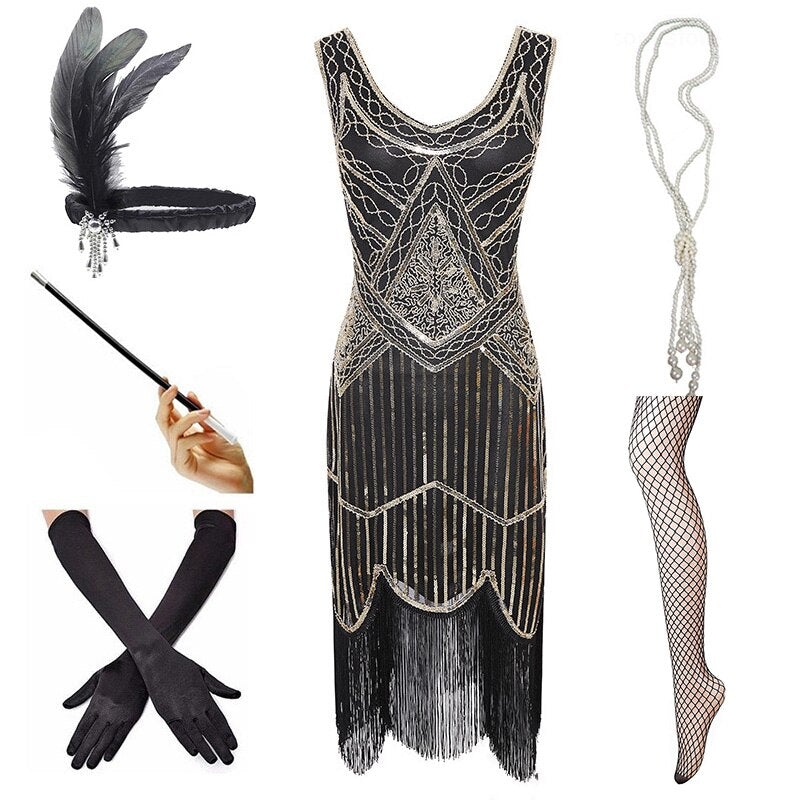 Vintage 1920 Kultainen Mekko