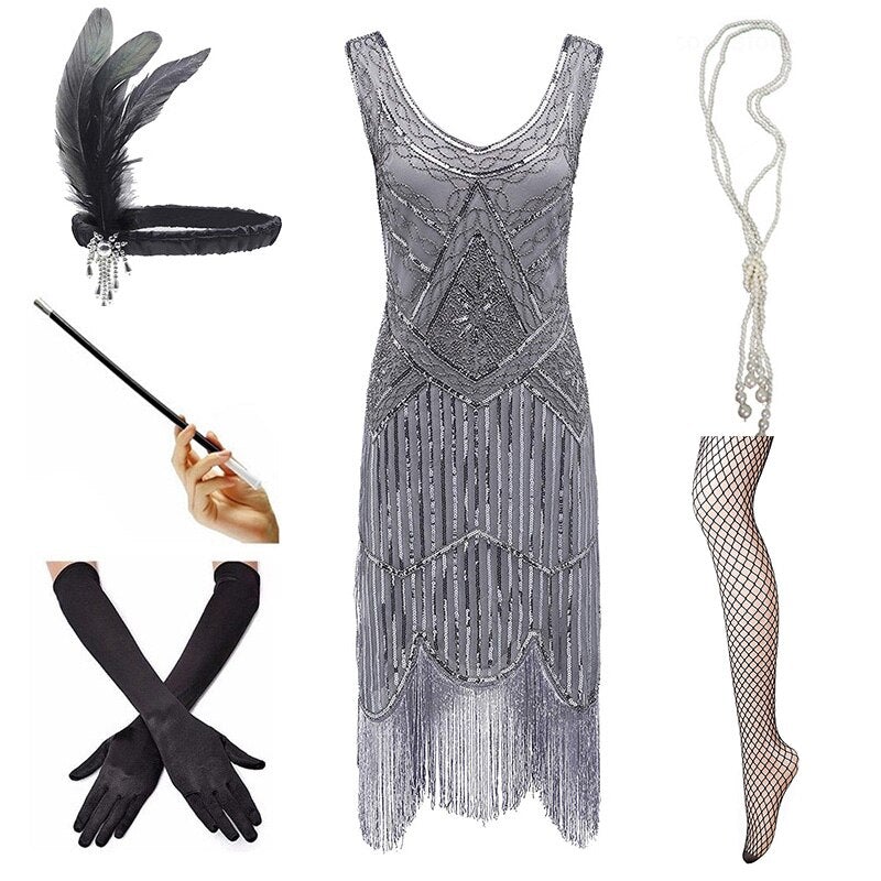 Vintage 1920 Mekko Harmaa