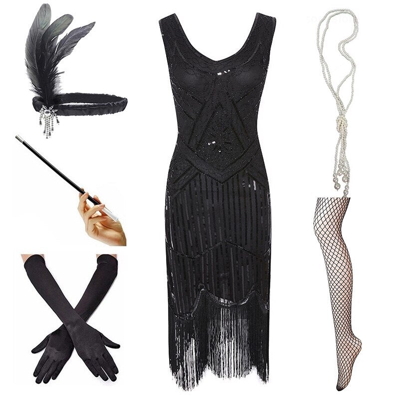 Vintage 1920 Musta Mekko