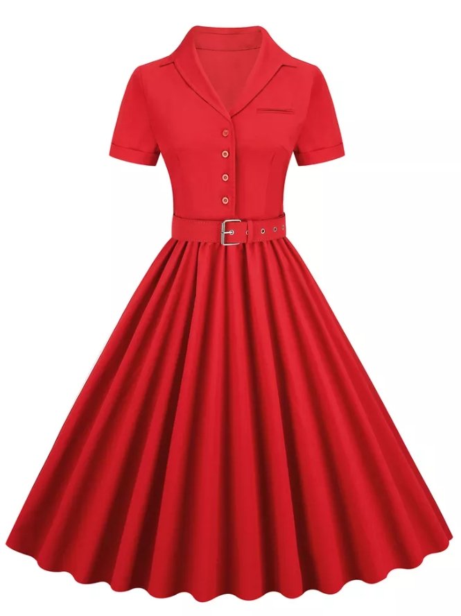 Vintage 1950 Punainen Mekko