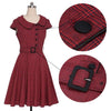 Vintage 50 Burgundy Lyhythihainen Mekko