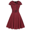 Vintage 50 Burgundy Lyhythihainen Mekko