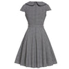 Vintage 50-Luvun Mekko, Harmaa Lyhyet Hihat