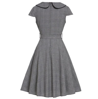 Vintage 50-Luvun Mekko, Harmaa Lyhyet Hihat