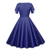 Vintage 50-Luvun Sininen Pilkkumekko
