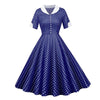 Vintage 50-Luvun Sininen Pilkkumekko