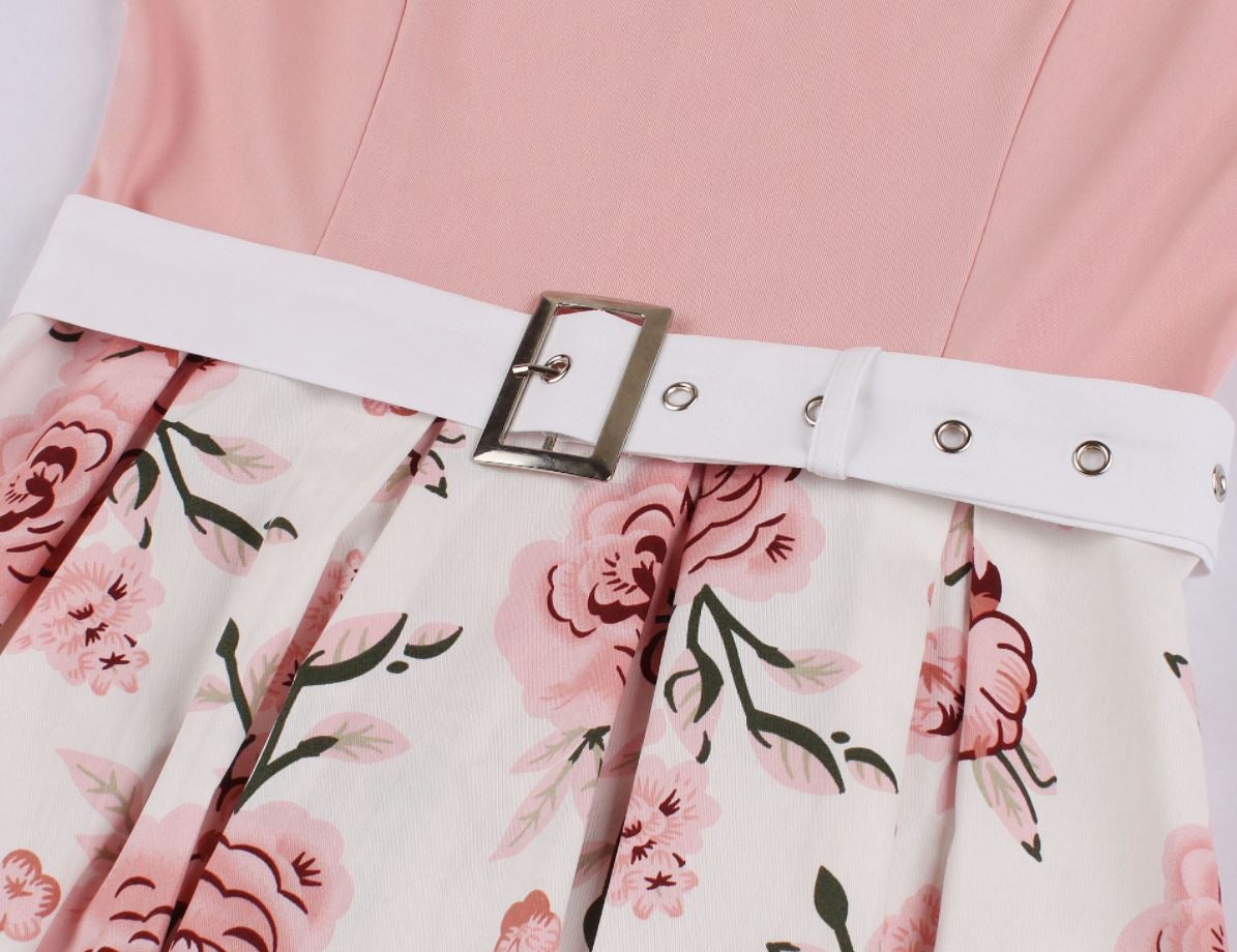 Vintage 50s Plus Size Vaaleanpunainen Mekko