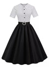 Vintage 60-Luvun Mustavalkoinen Mekko