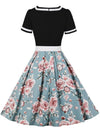 Vintage 60-Luvun Black Flowers -Mekko