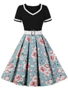 Vintage 60-Luvun Black Flowers -Mekko