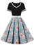 Vintage 60-Luvun Black Flowers -Mekko