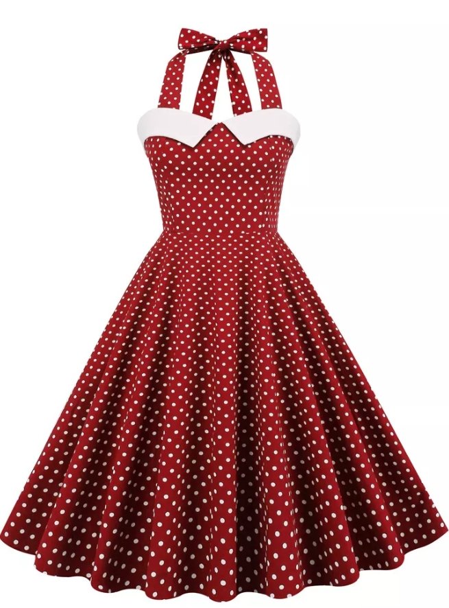 Vintage Mekko Punaisilla Pilkuilla