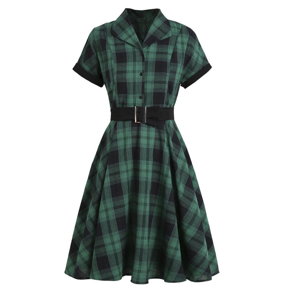 Vihreä Vintage Englantilainen Mekko