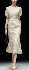 Vintage 1940-Luvun Beige Mekko