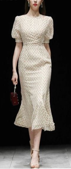 Vintage 1940-Luvun Beige Mekko