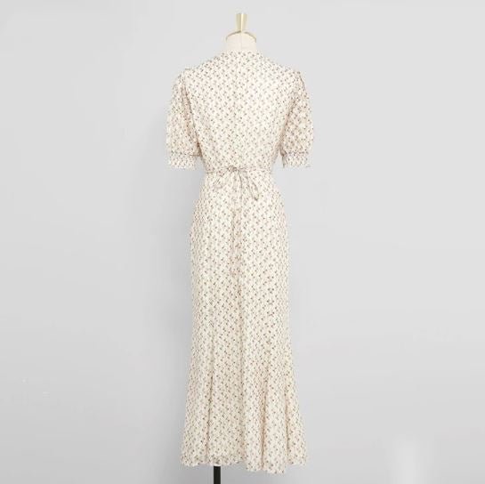 Vintage 1940-Luvun Beige Mekko