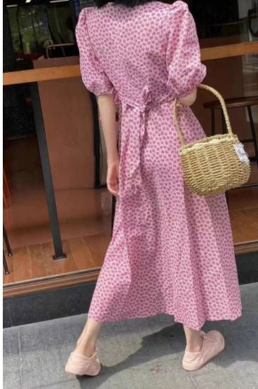 Vintage 1940-Luvun Vaaleanpunainen Mekko