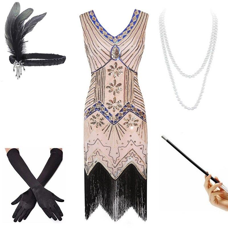 Vintage 20-Luvun Vaaleanpunainen Mekko