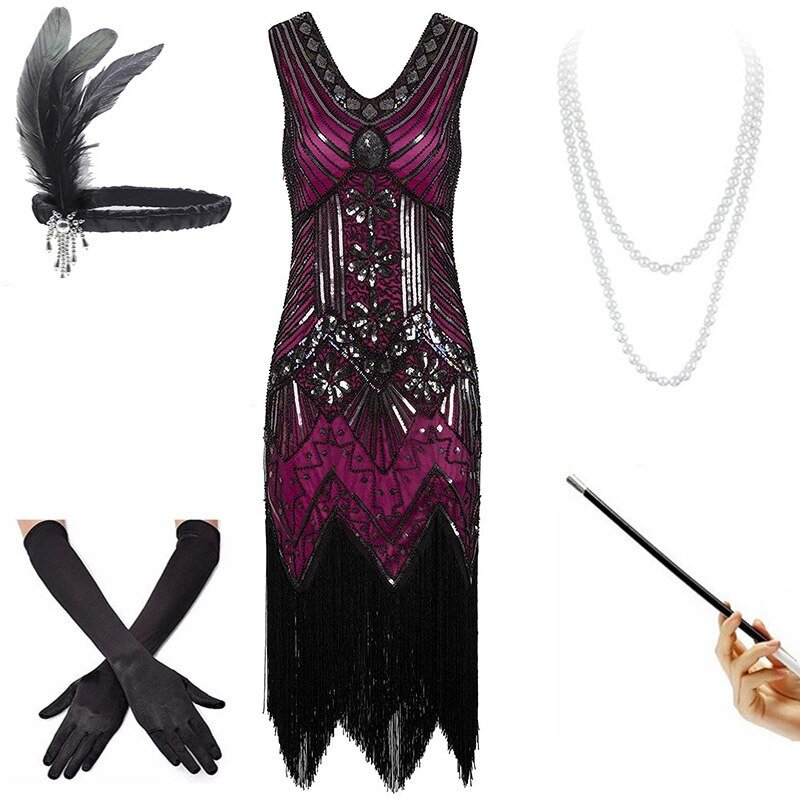 Vintage 20-Luvun Violetti Mekko