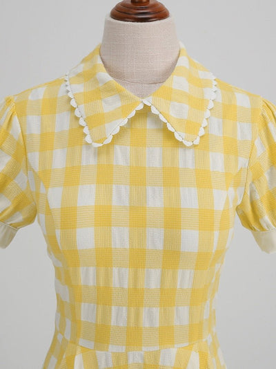 Vintage 40-Luvun Keltainen Mekko