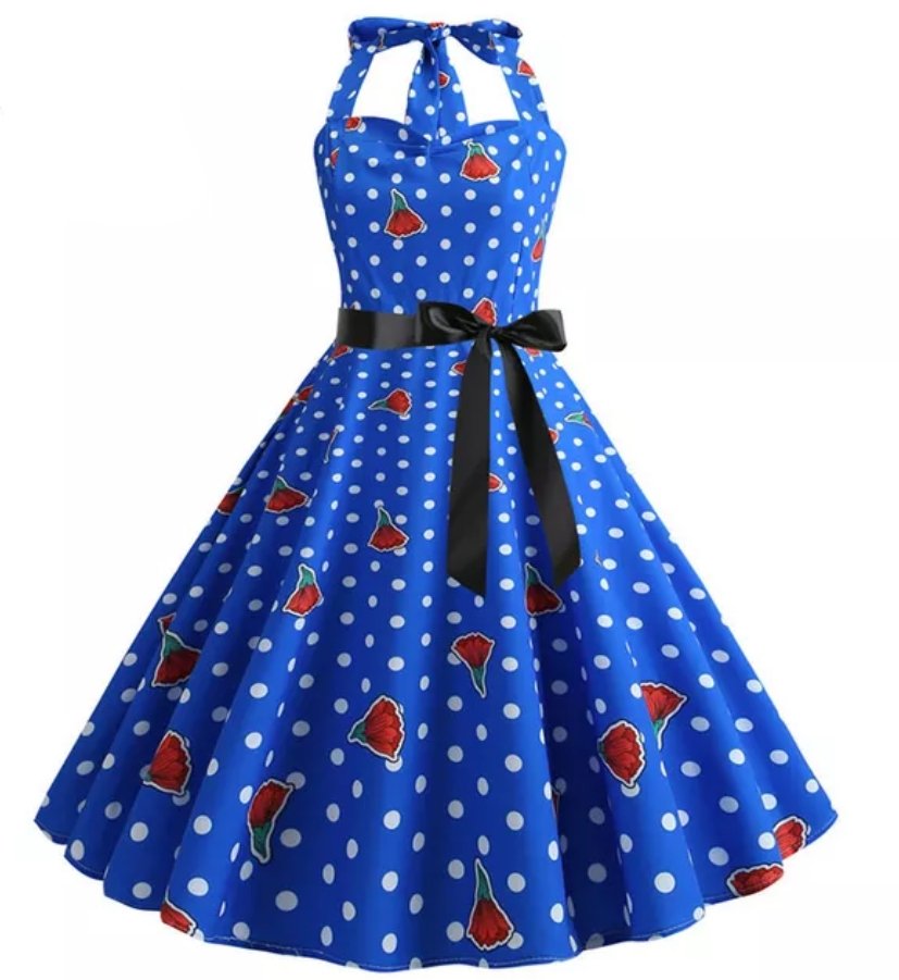 Vintage 50-Luvun Olkapäillä Oleva Mekko