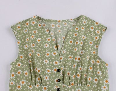 Vintage 50-Luvun Mekko Plus-Kokoisia Kukkia