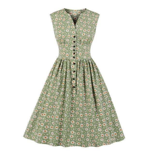 Vintage 50-Luvun Mekko Plus-Kokoisia Kukkia