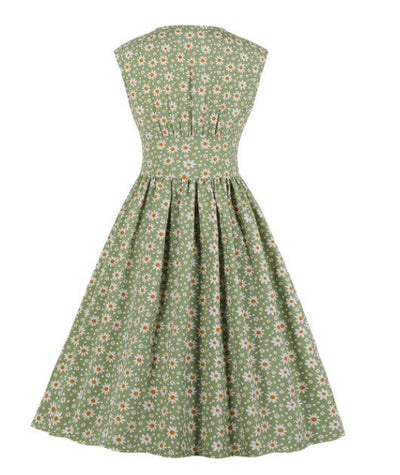 Vintage 50-Luvun Mekko Plus-Kokoisia Kukkia