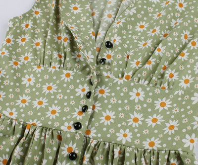 Vintage 50-Luvun Mekko Plus-Kokoisia Kukkia