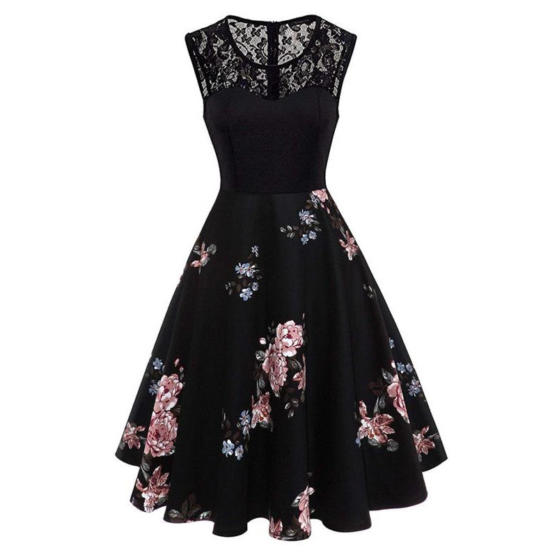Vintage 50s Plus Size -Mekko, Musta