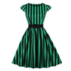 Vintage 50-Luvun Plus-Kokoinen Raidallinen Mekko