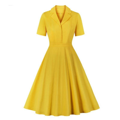 Vintage 50-Luvun Keltainen Mekko