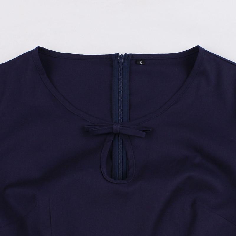 Vintage 50-Luvun Laivastonsininen Ja Keltainen Mekko