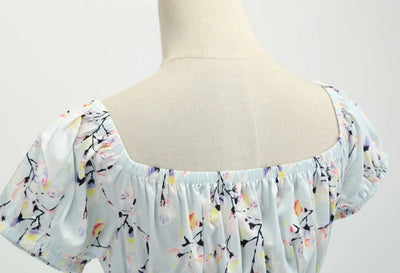 Vintage 60-Luvun Sinikukkamekko