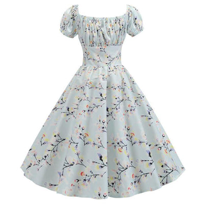 Vintage 60-Luvun Sinikukkamekko