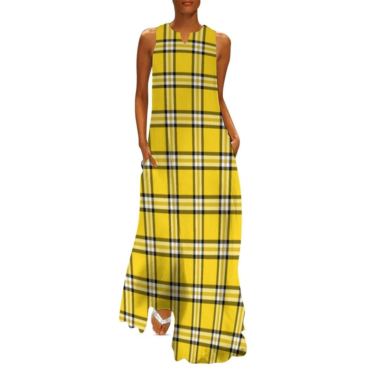Vintage 70-Luvun Keltainen Mekko