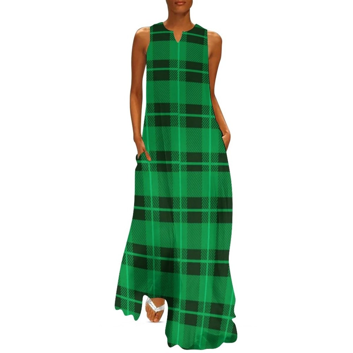 Vintage 70-Luvun Vihreä Mekko
