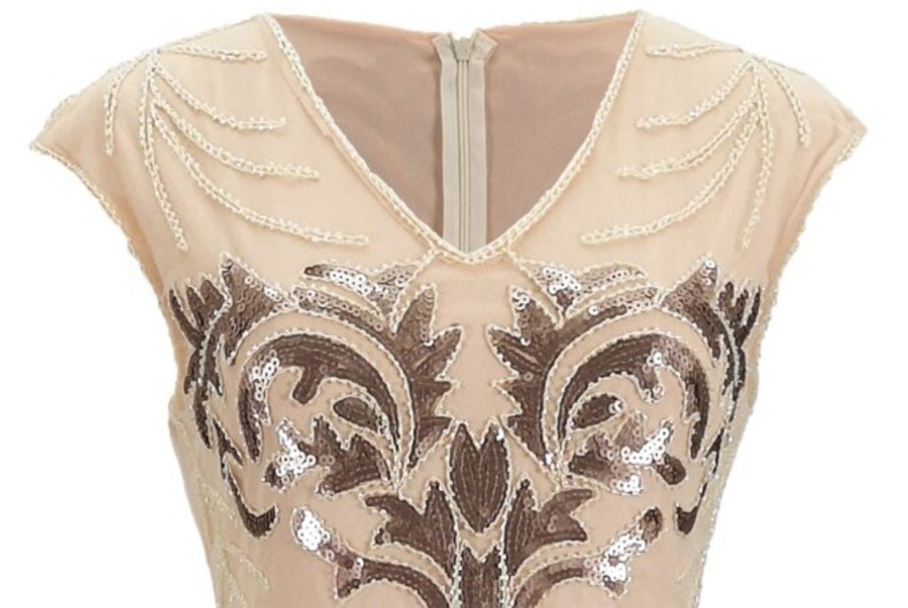 Vintage 20-Luvun Retro Mekko Beige