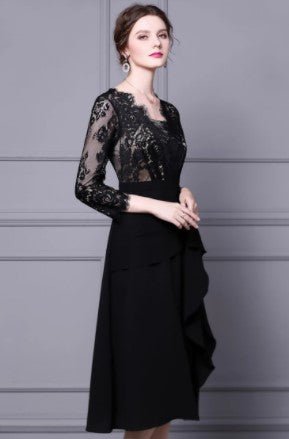 Vintage 40-Luvun Suunnittelijamekko, Musta