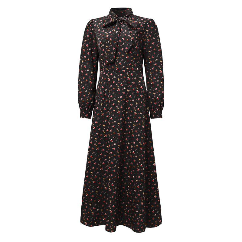 Vintage 40-Luvun Flowy Musta Mekko