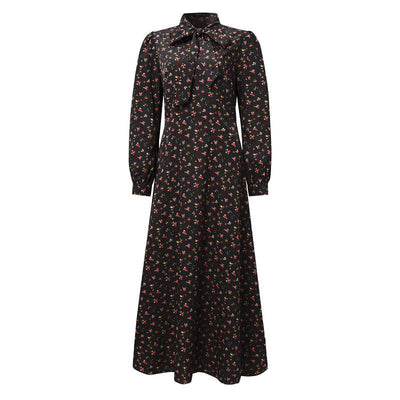 Vintage 40-Luvun Flowy Musta Mekko