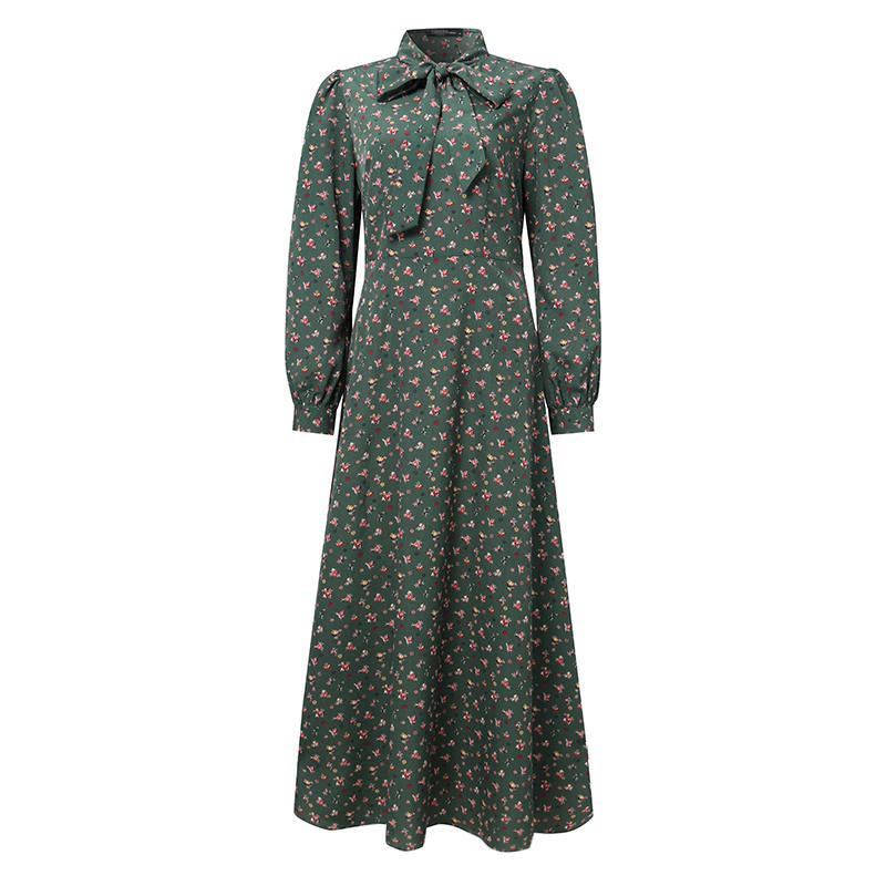 Vintage 40-Luvun Flowy Green Mekko