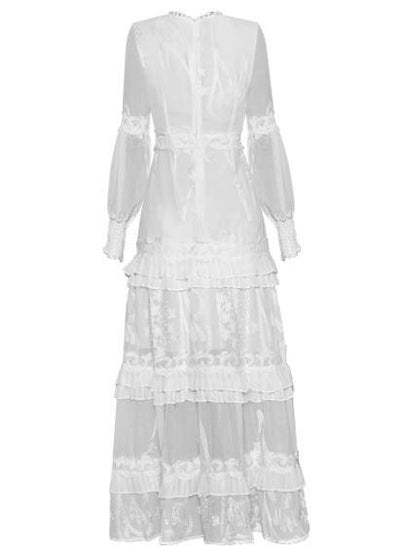 Vintage 40-Luvun Valkoinen Lyhtymekko
