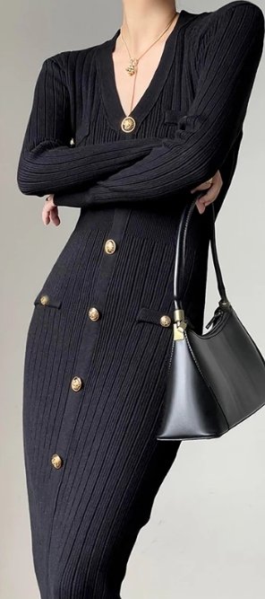 Vintage 40-Luvun Musta Bodycon-Mekko