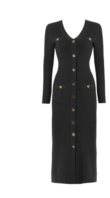 Vintage 40-Luvun Musta Bodycon-Mekko