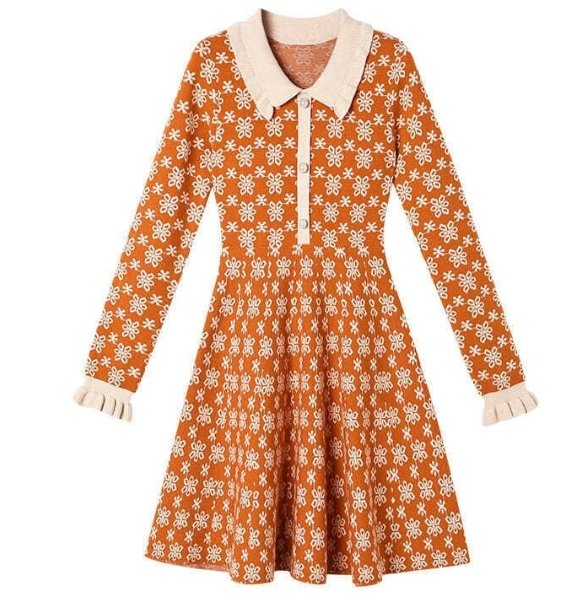 Vintage 40-Luvun Old School Oranssi Mekko