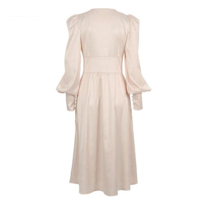 Vintage 40-Luvun Beige Satiinimekko