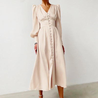 Vintage 40-Luvun Beige Satiinimekko