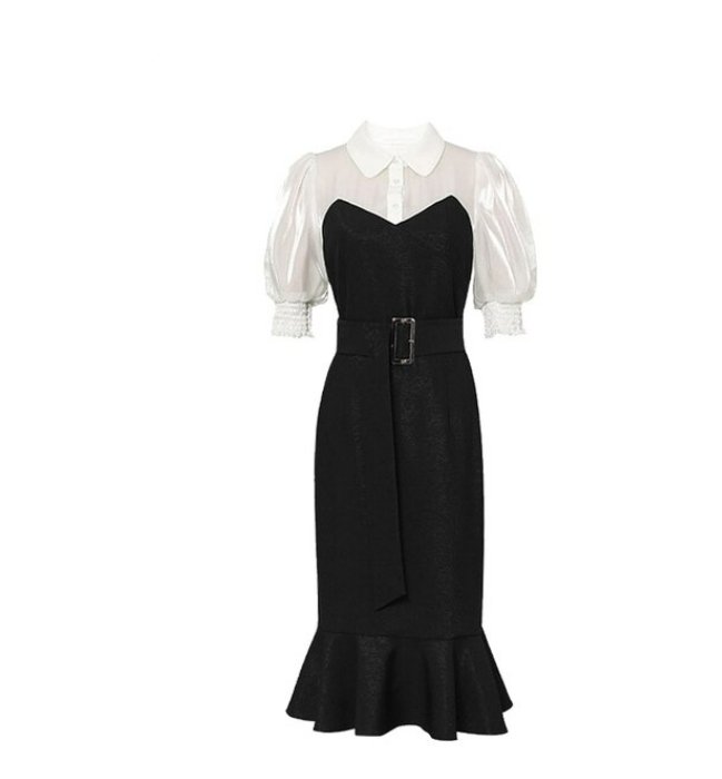 Vintage 40-Luvun Korkeavyötäröinen Musta Mekko